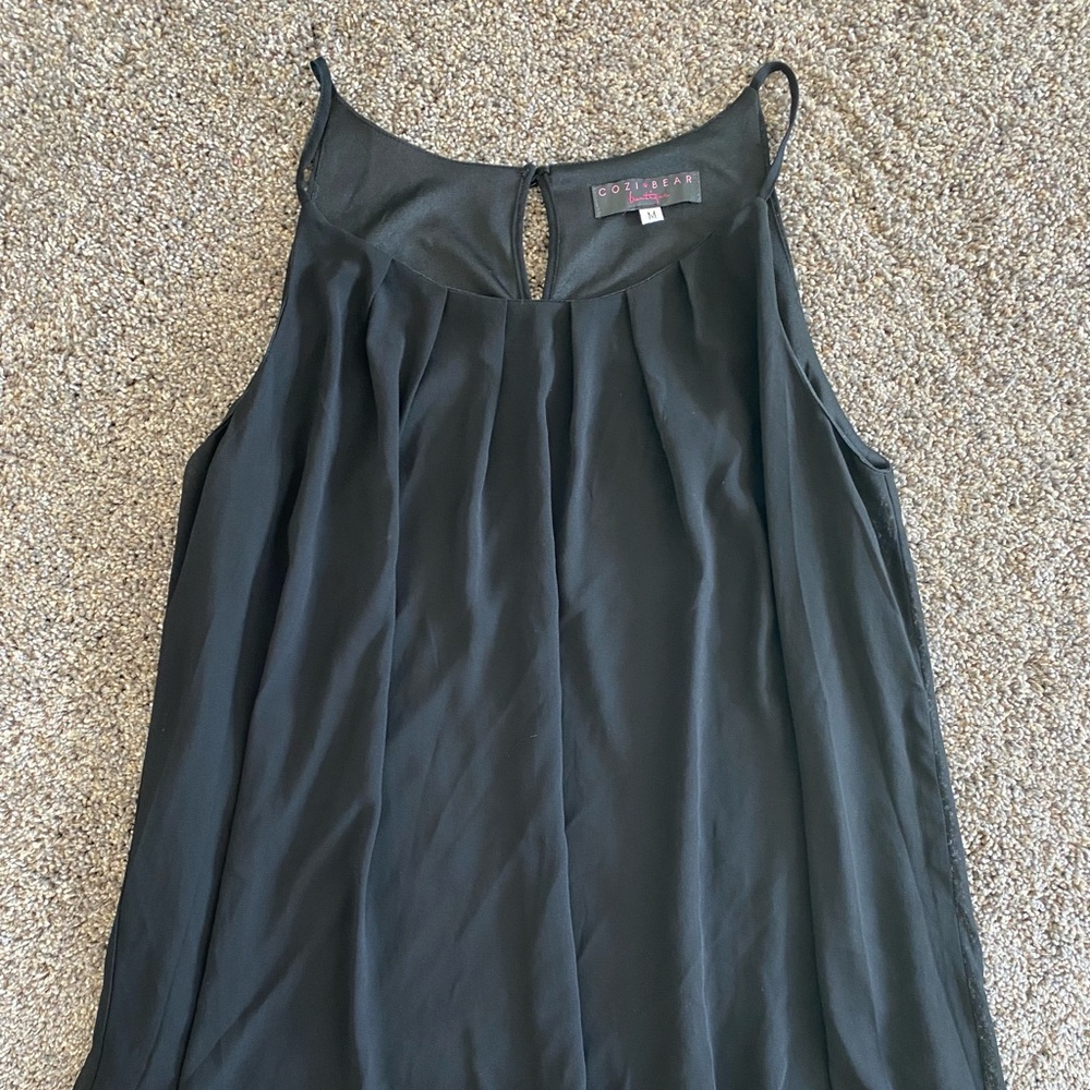 Black Drape Tank Size M
